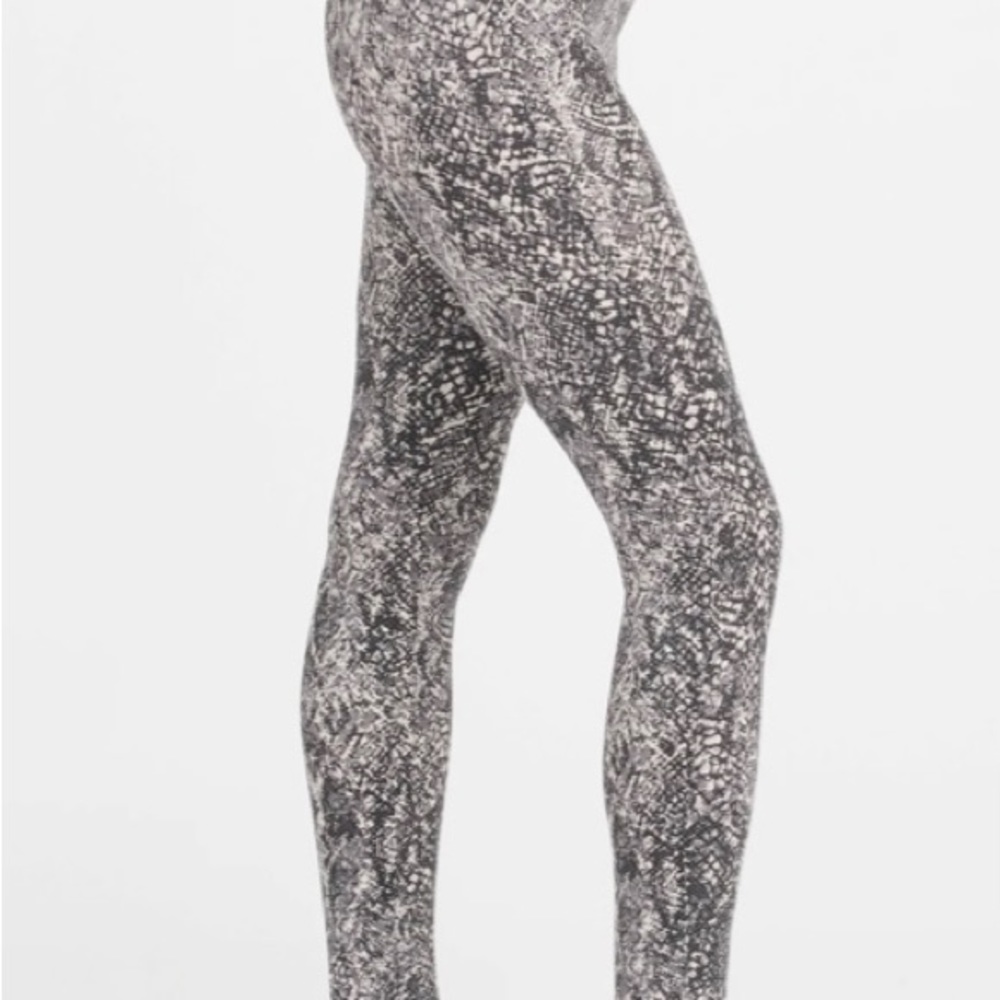 Spanx Faux Leather Snake Shine Leggings- Grey Snake color